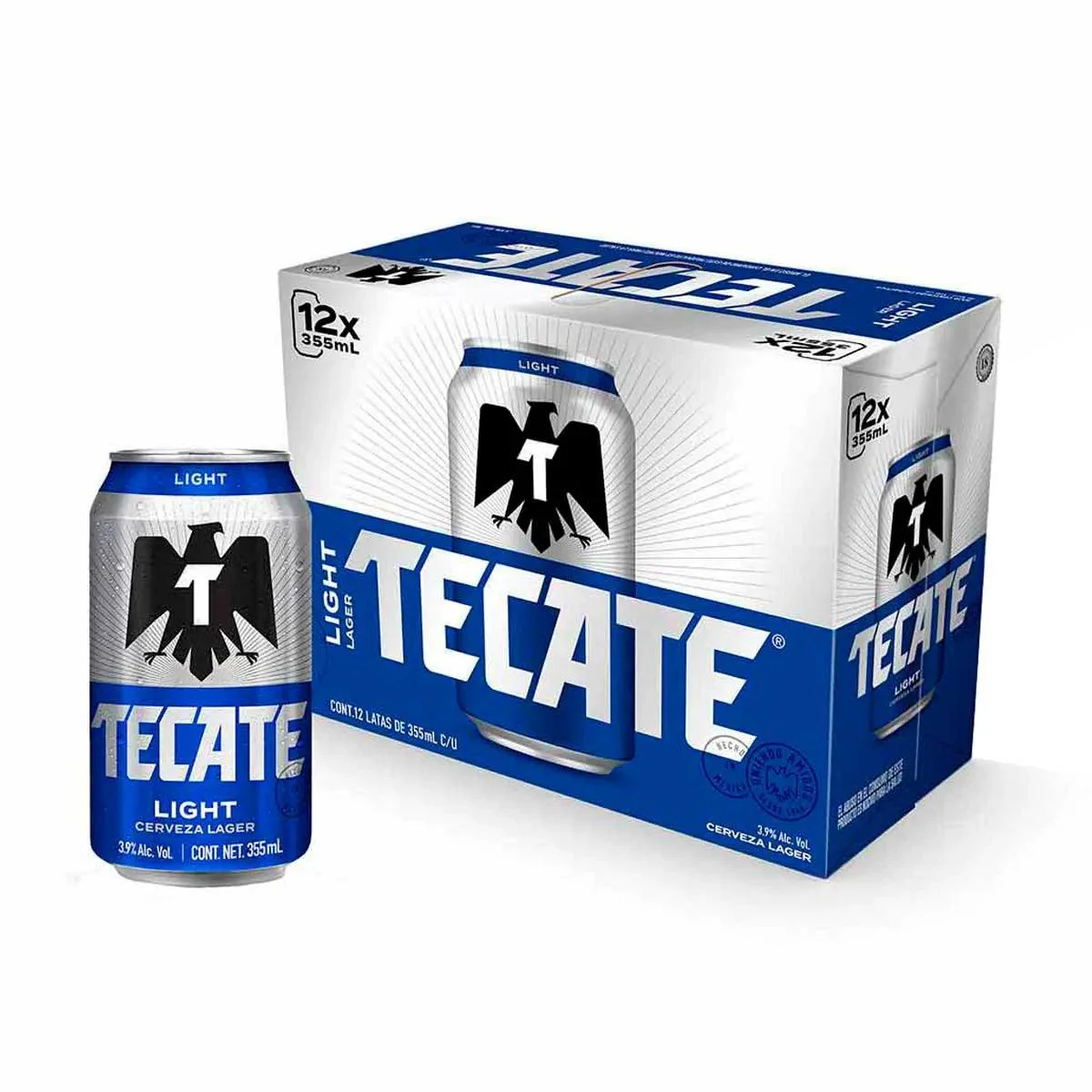 Cerveza Tecate Light 355ml 12 Pack