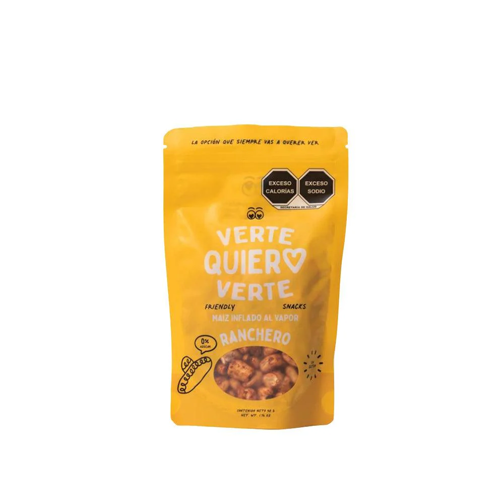 Maiz Inflado Al Vapor Sabor Ranchero Verte Quiero Verte 50gr