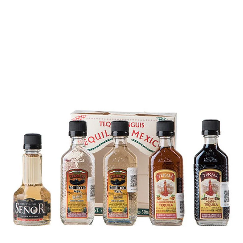 Paquete De 5 Mini Tequila Es Mexico 50ml