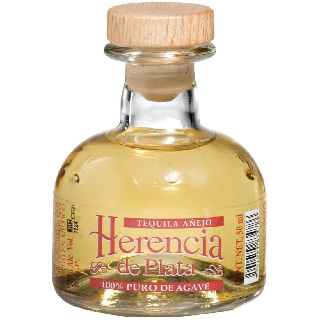 Mini Tequila Herencia De Plata Añejo 50ml