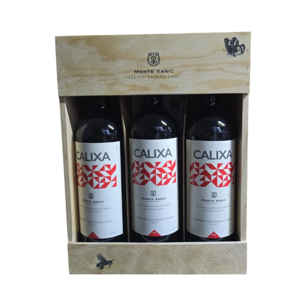 Paquete Vino Tinto Calixa Cabernet Sauvignon-Syrah (Caja con 3 botellas) 750ml