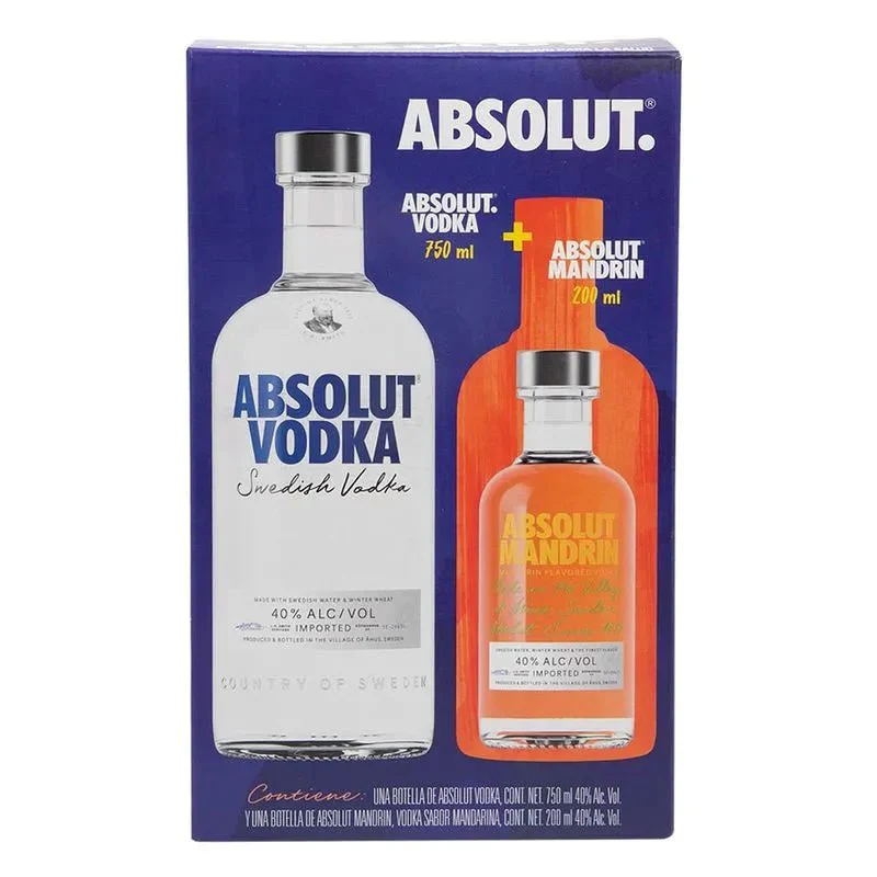 Pack Vodka Absolut Blue 750ml + Absolut Mandarina 200ml