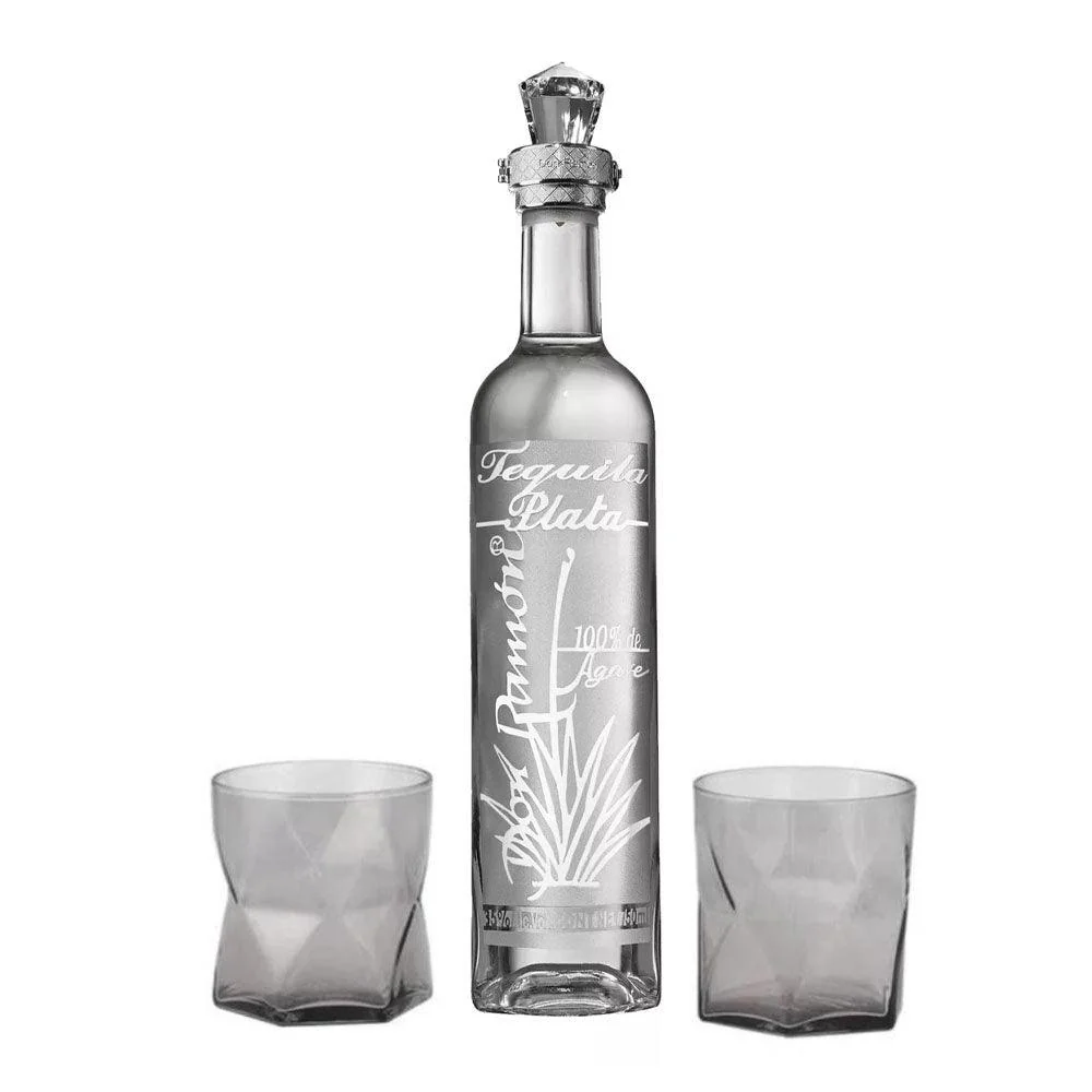Tequila Don Ramon Punta Diamante Plata 750ml C/Vasos