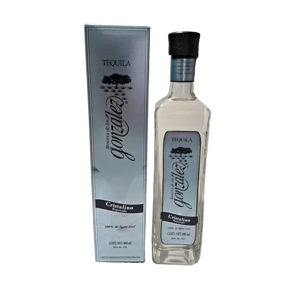 Tequila Cristalino Reposado 100% Reserva De Los Gonzalez 800ml