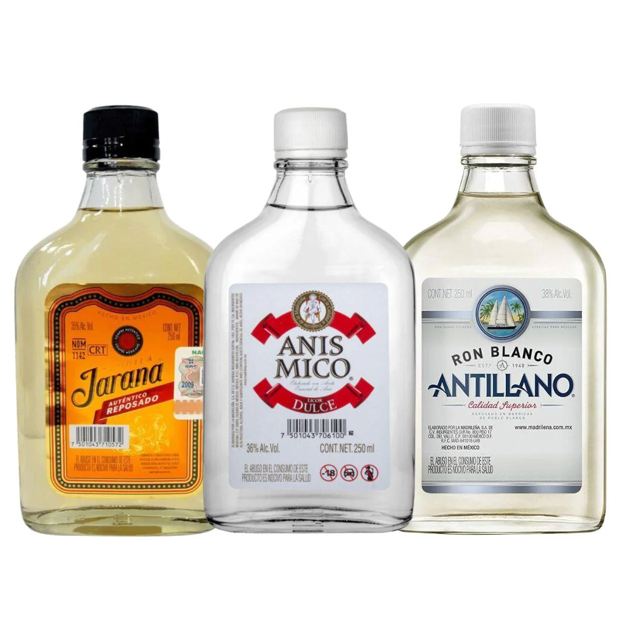 Tequila Pack Jarana + Jarabe De Aní­s + Antillano Blanco 24/250ml