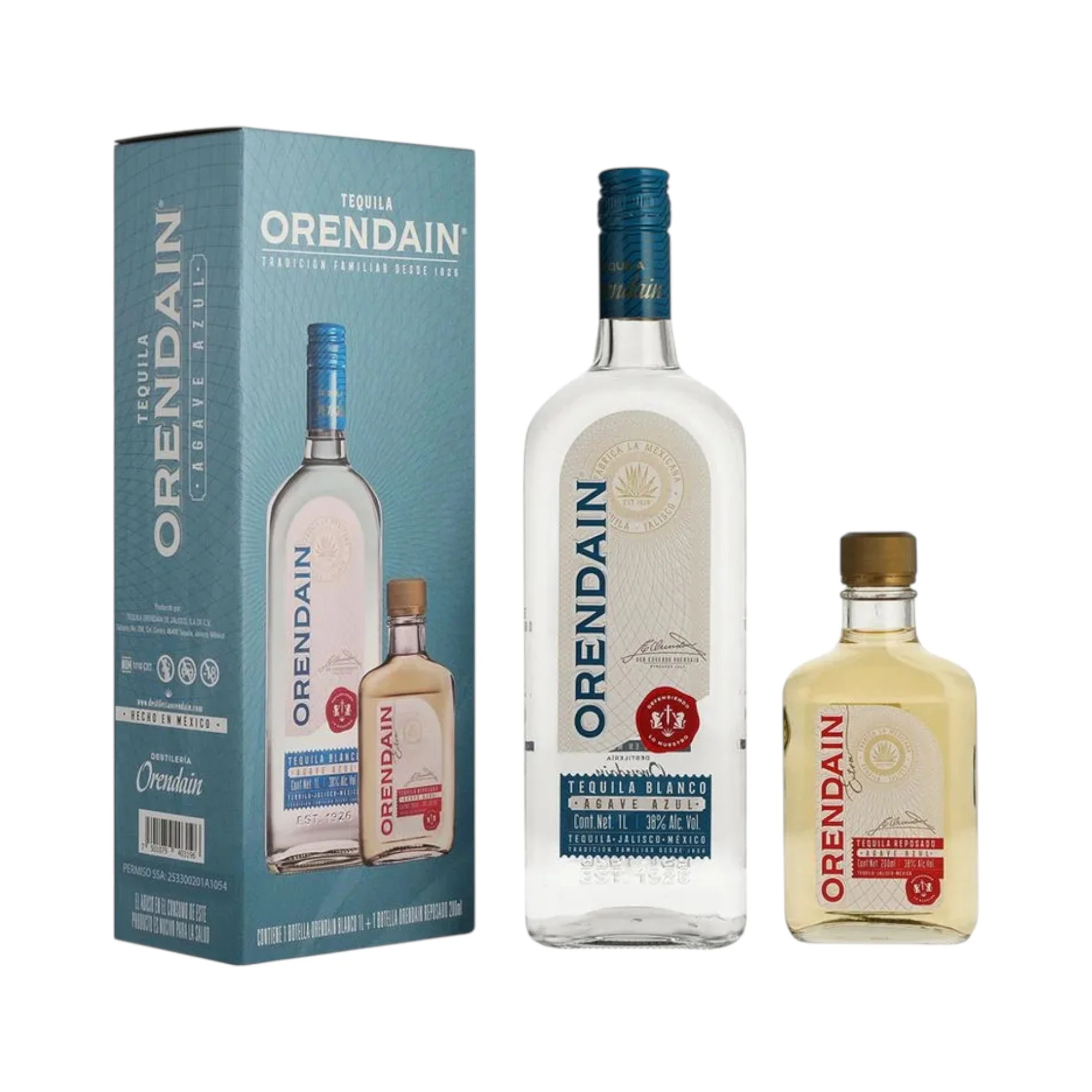 Tequila Orendain blanco 1000ml + Reposado 200ml