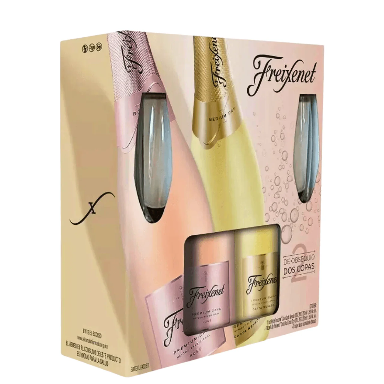 Vino Espumoso Freixenet Rose 750ml + Carta Nevada 750ml C/P