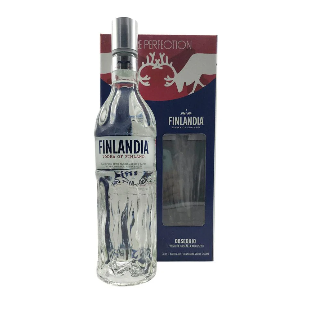 Vodka Finlandia con vaso 750ml